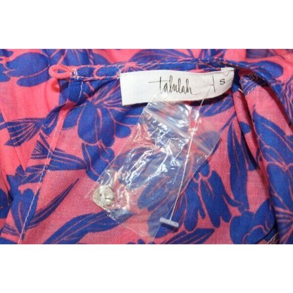 TALULAH Sz S Small Pink Blue Floral Ruffle Mini Dress NEW Cotton - Picture 3 of 8